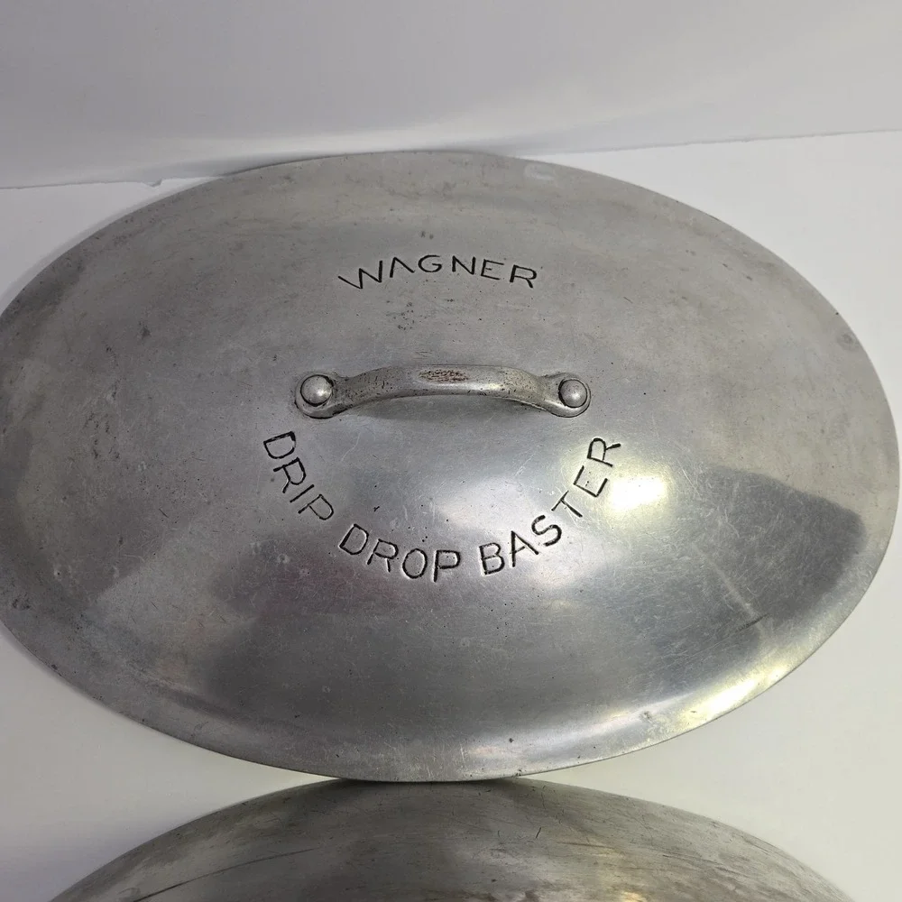 Wagner Ware # 5 265 Oval Drip Drop Roaster Lid And Trivet Vtg Magna Lite USA